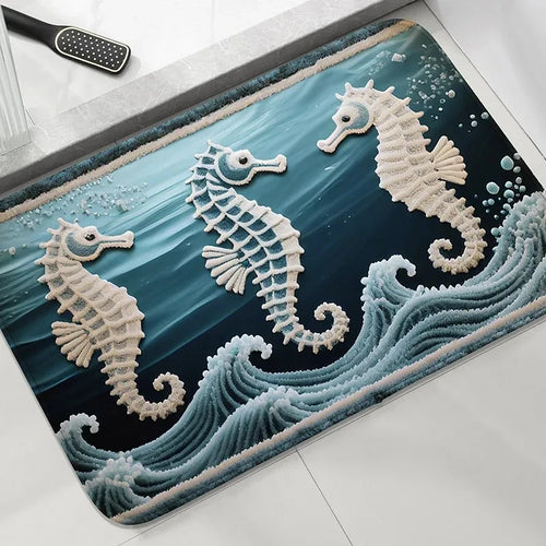 Coconut Tree Bathroom Anti Slip Floor Mats Shower Room Small Carpet Washbasin Absorbent Foot Mat Modern Home Decorative Carpet