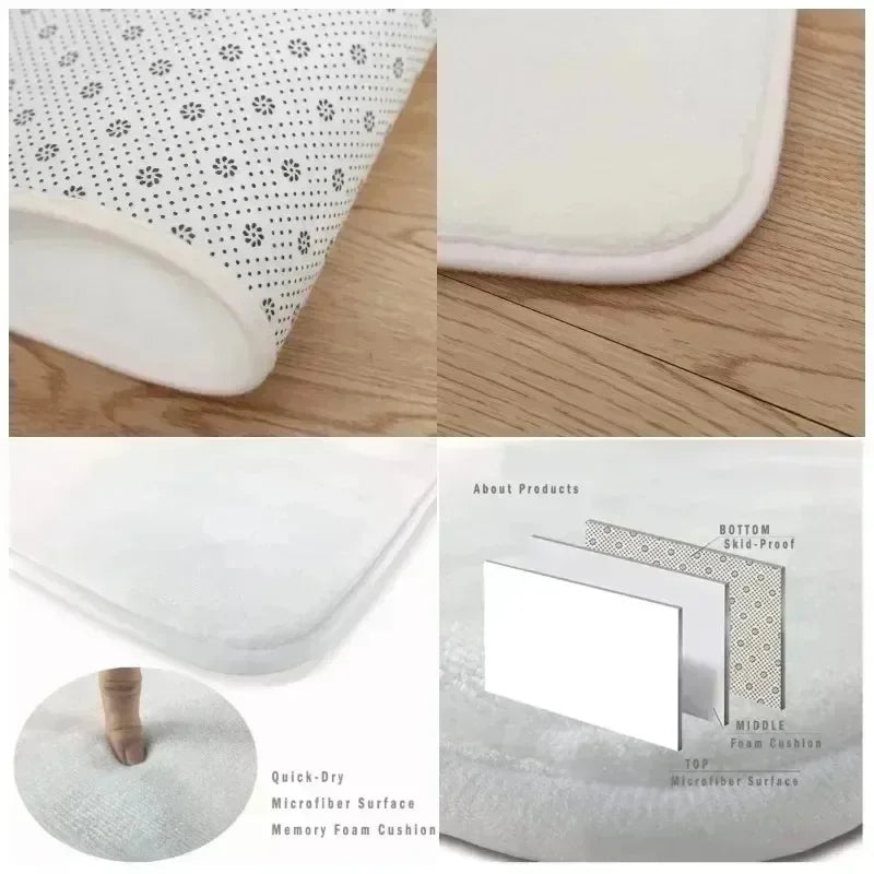 Coconut Tree Bathroom Anti Slip Floor Mats Shower Room Small Carpet Washbasin Absorbent Foot Mat Modern Home Decorative Carpet