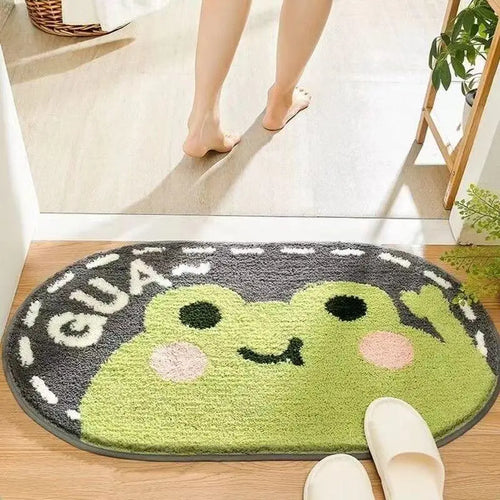 VIKAMA Simple Cartoon Restroom Doorway Carpet Non-slip Bathroom Entryway Dirty Wear-resistant Carpet Home Decoration