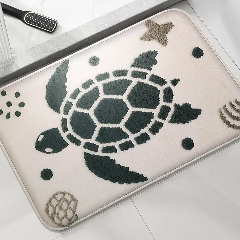 Coconut Tree Bathroom Anti Slip Floor Mats Shower Room Small Carpet Washbasin Absorbent Foot Mat Modern Home Decorative Carpet